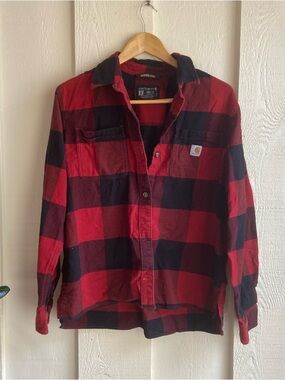 Carhartt Red & Black Buffalo Plaid Flannel Shirt